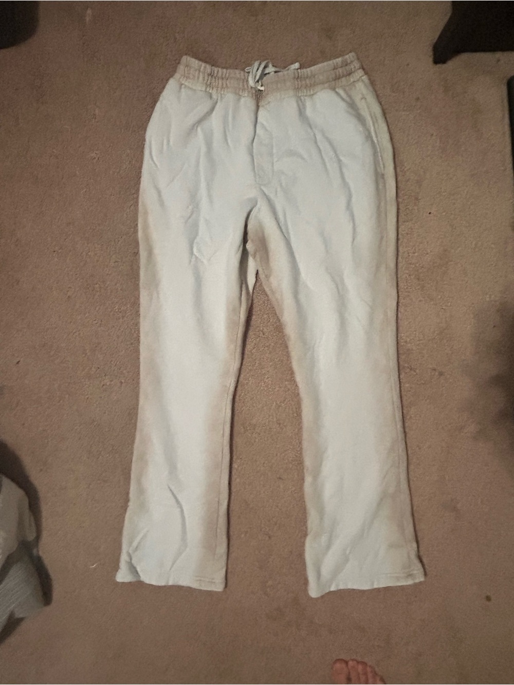Fashion Nova Men's Light Beige Sweatpants with Drawstring